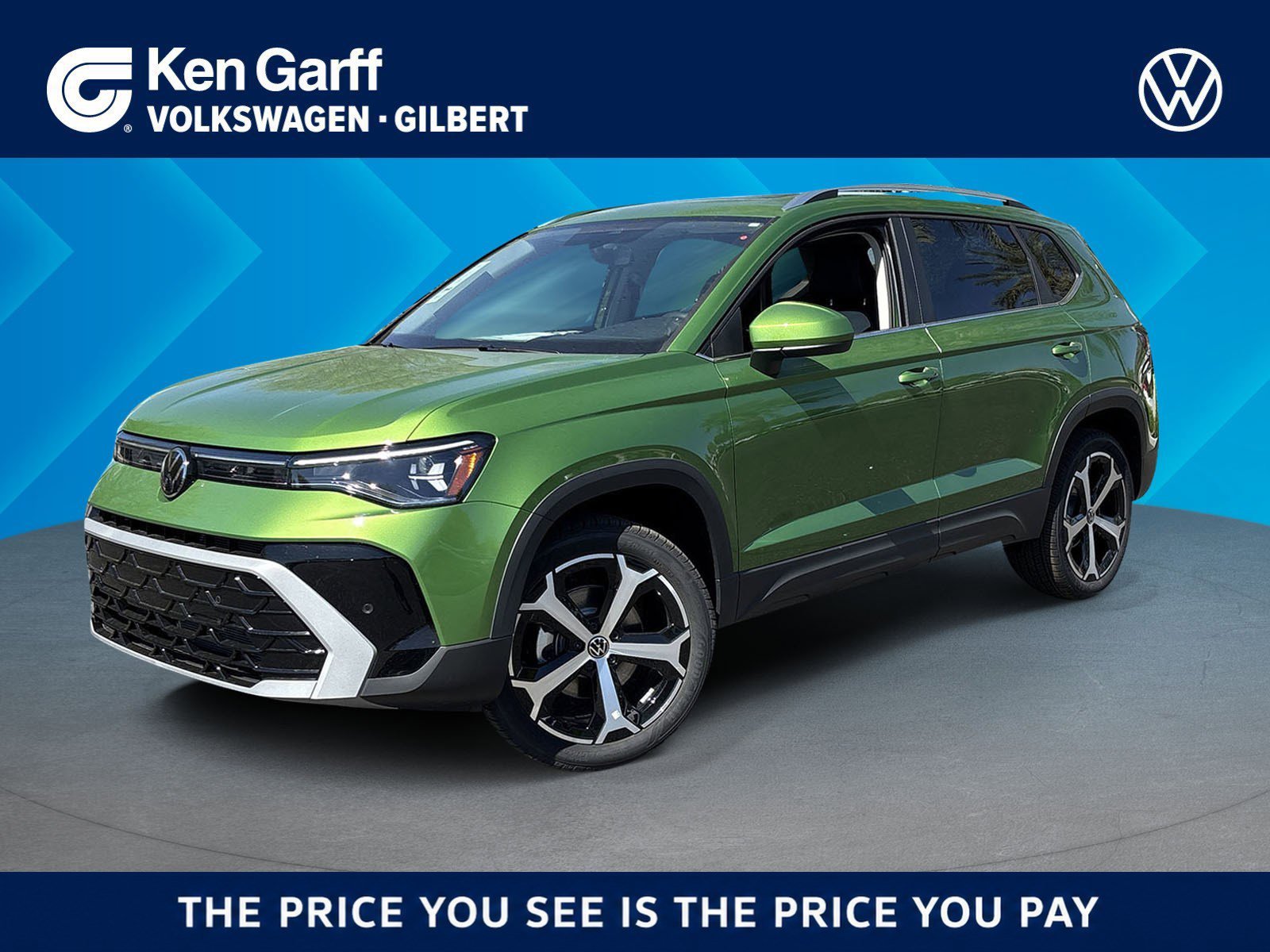 New 2026 Bright Moss Green Metallic Volkswagen SEL image 1