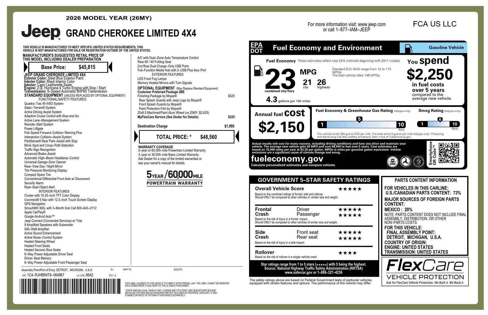 Used 2026 Steel Blue Jeep Limited image 2