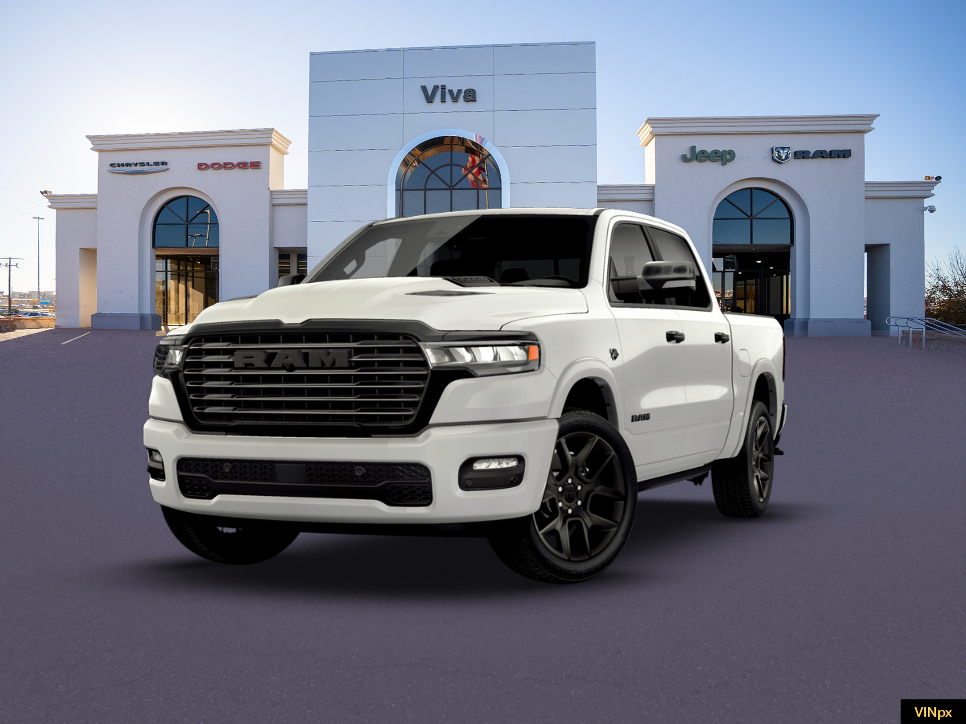 New 2026 Bright White Clear-Coat Exterior Paint RAM Laramie image 1