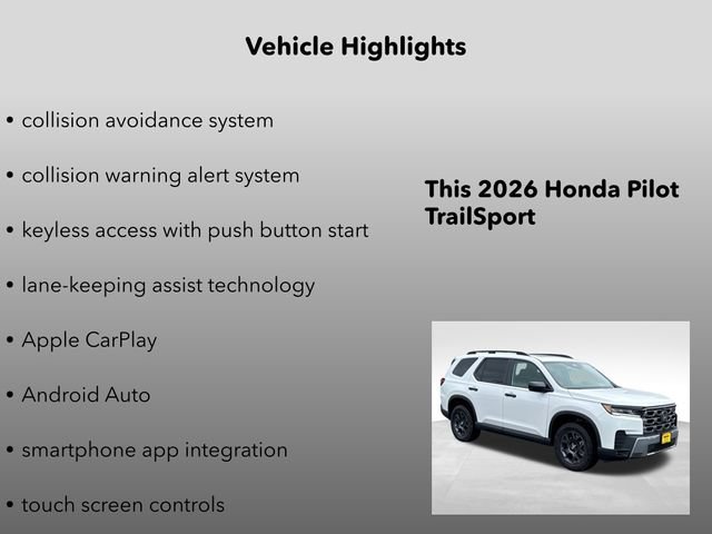 New 2026 Platinum White Pearl Honda TrailSport image 10