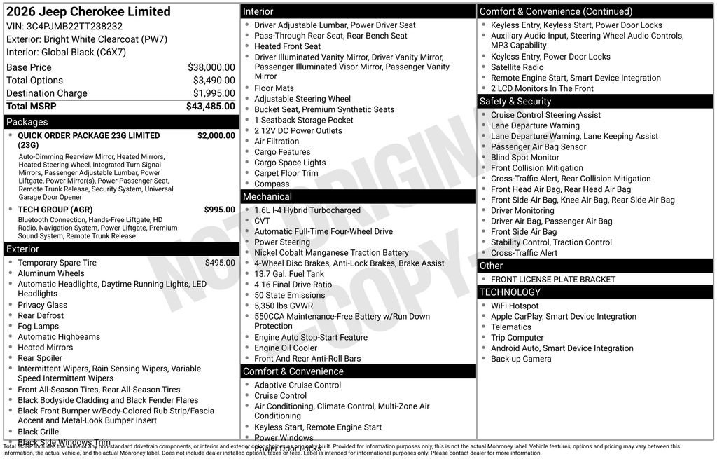 New 2026 Bright White Clear-Coat Exterior Paint Jeep Limited image 2