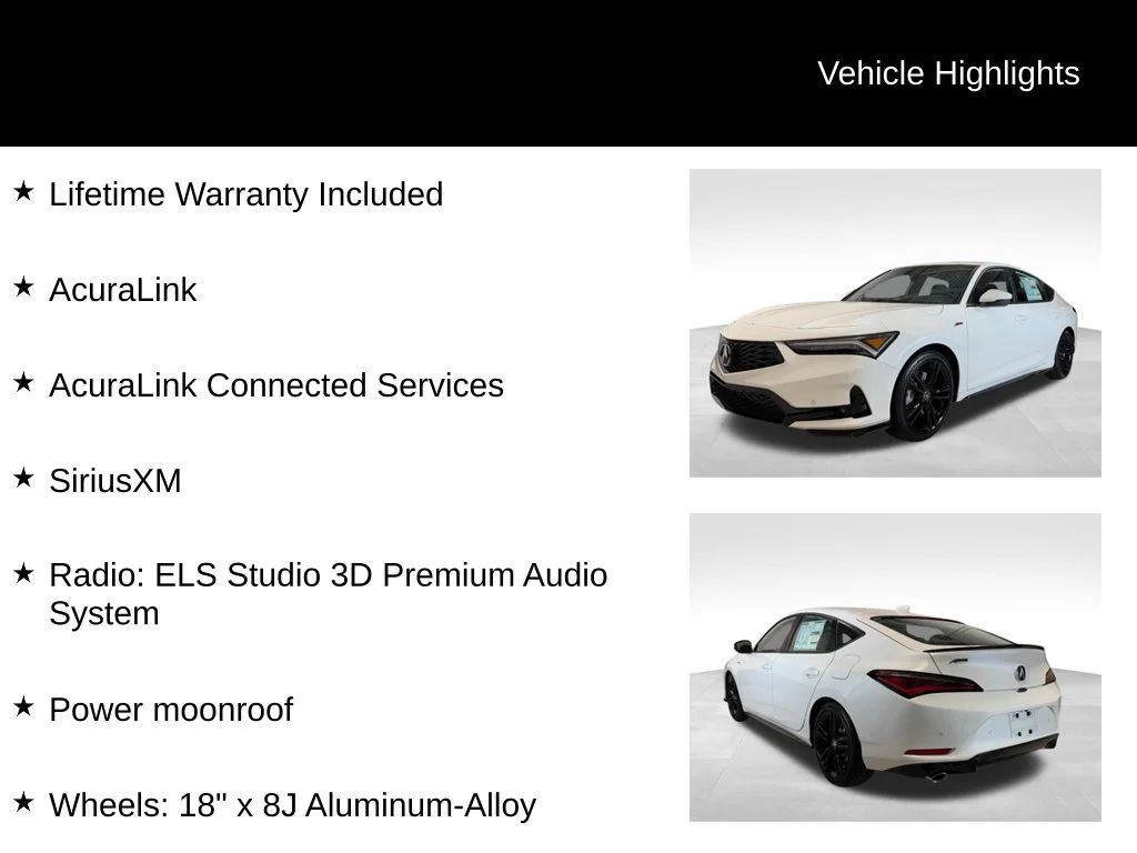 New 2026 White Acura A-Spec Tech Package image 5