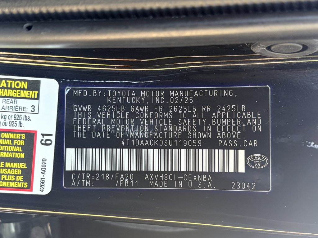 Used 2025 Midnight Black Metallic Toyota LE image 30