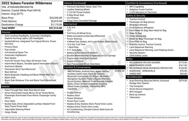 Used 2022 White Subaru Wilderness image 3