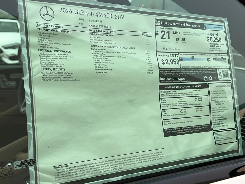 New 2026 Polar White Mercedes-Benz GLE 450 image 38