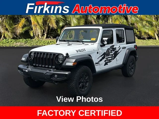 Used 2021 White Jeep Unlimited Willys image 1
