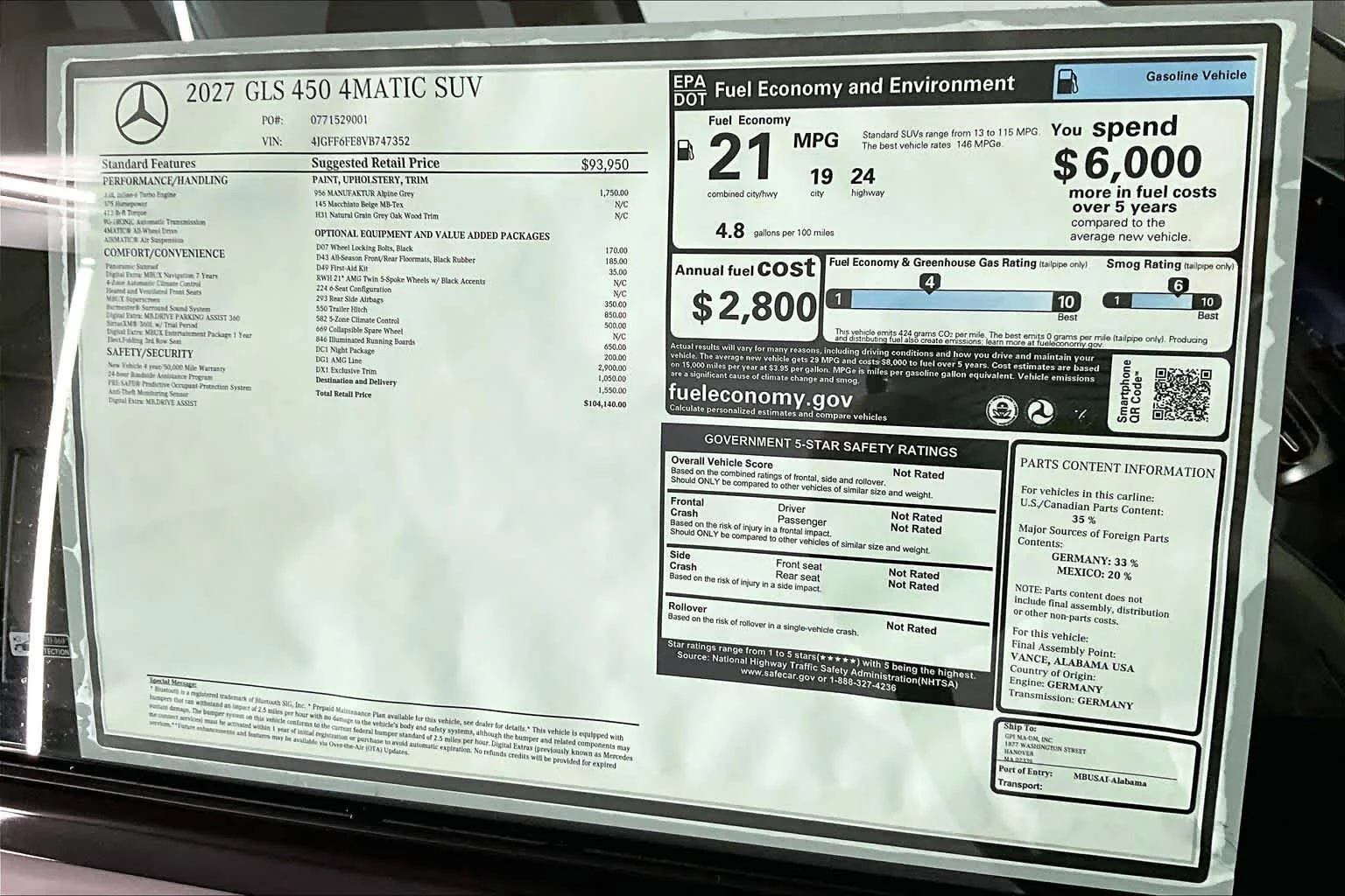 New 2027 MANUFAKTUR Alpine Grey Mercedes-Benz GLS 450 image 19