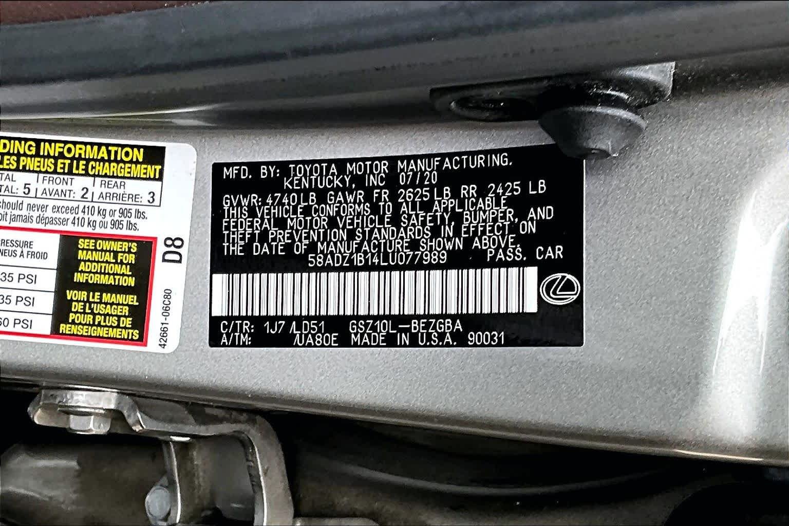 Used 2020 Atomic Silver Lexus  image 34