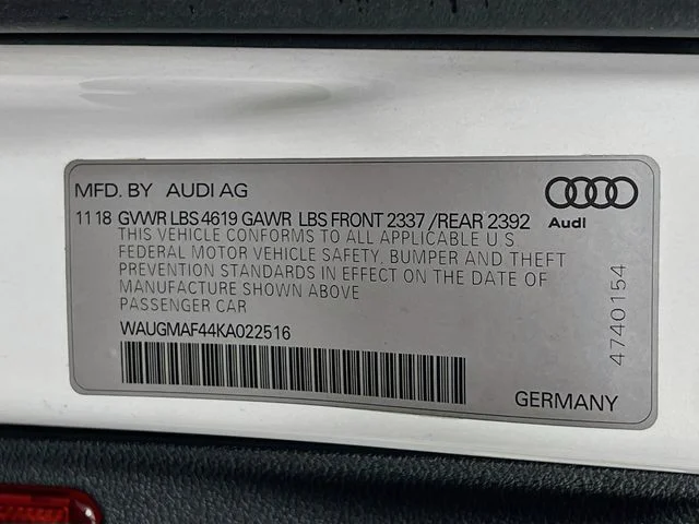 Used 2019 White Audi 2.0T Premium image 10