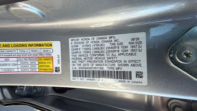 New 2026 Solar Silver Metallic Honda AWD EX image 33
