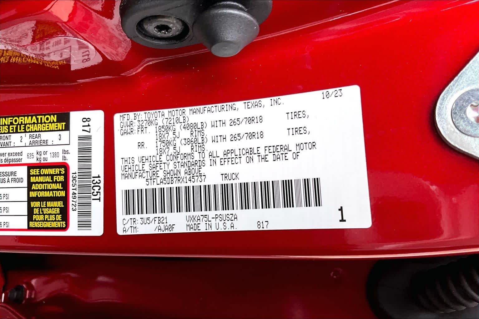 Used 2024 Supersonic Red Toyota SR5 image 34