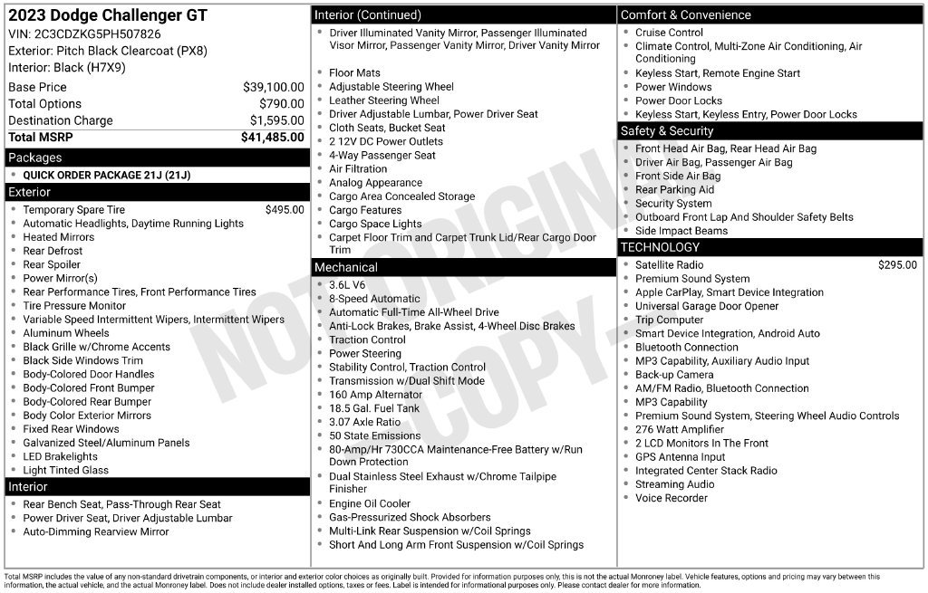 Used 2023 Black Dodge GT image 5