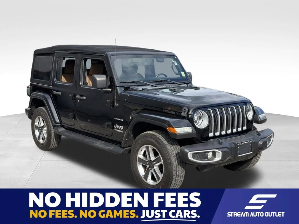 Used 2022 Black Jeep Unlimited Sahara image 1