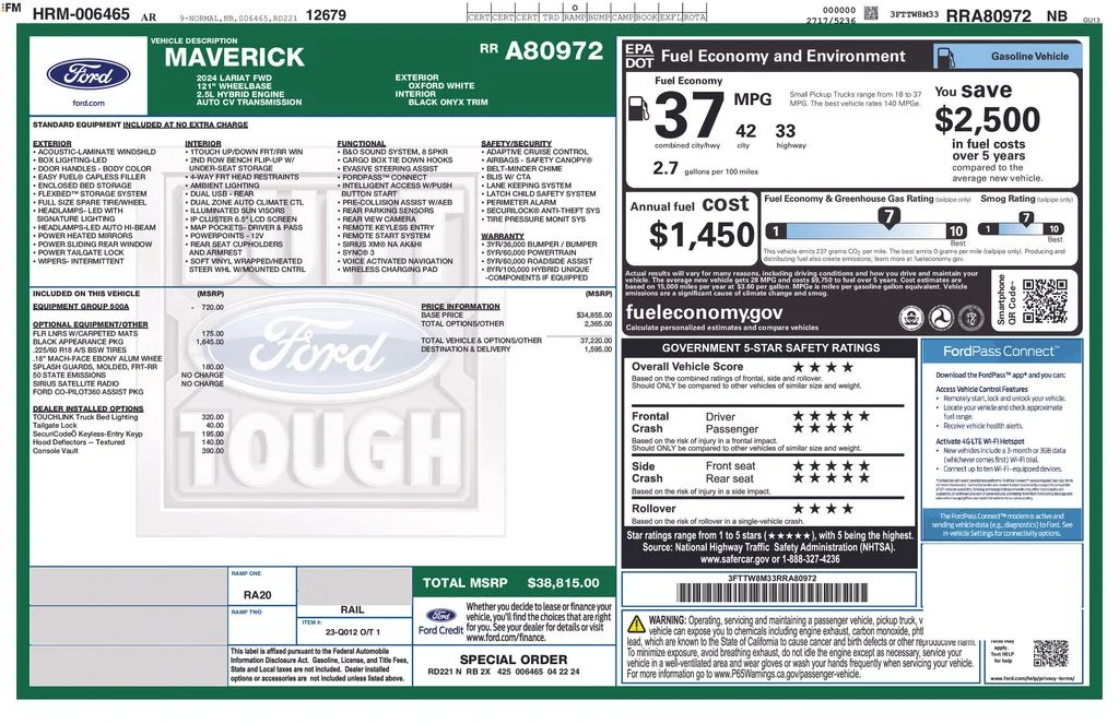 Used 2024 Oxford White Ford Lariat image 34