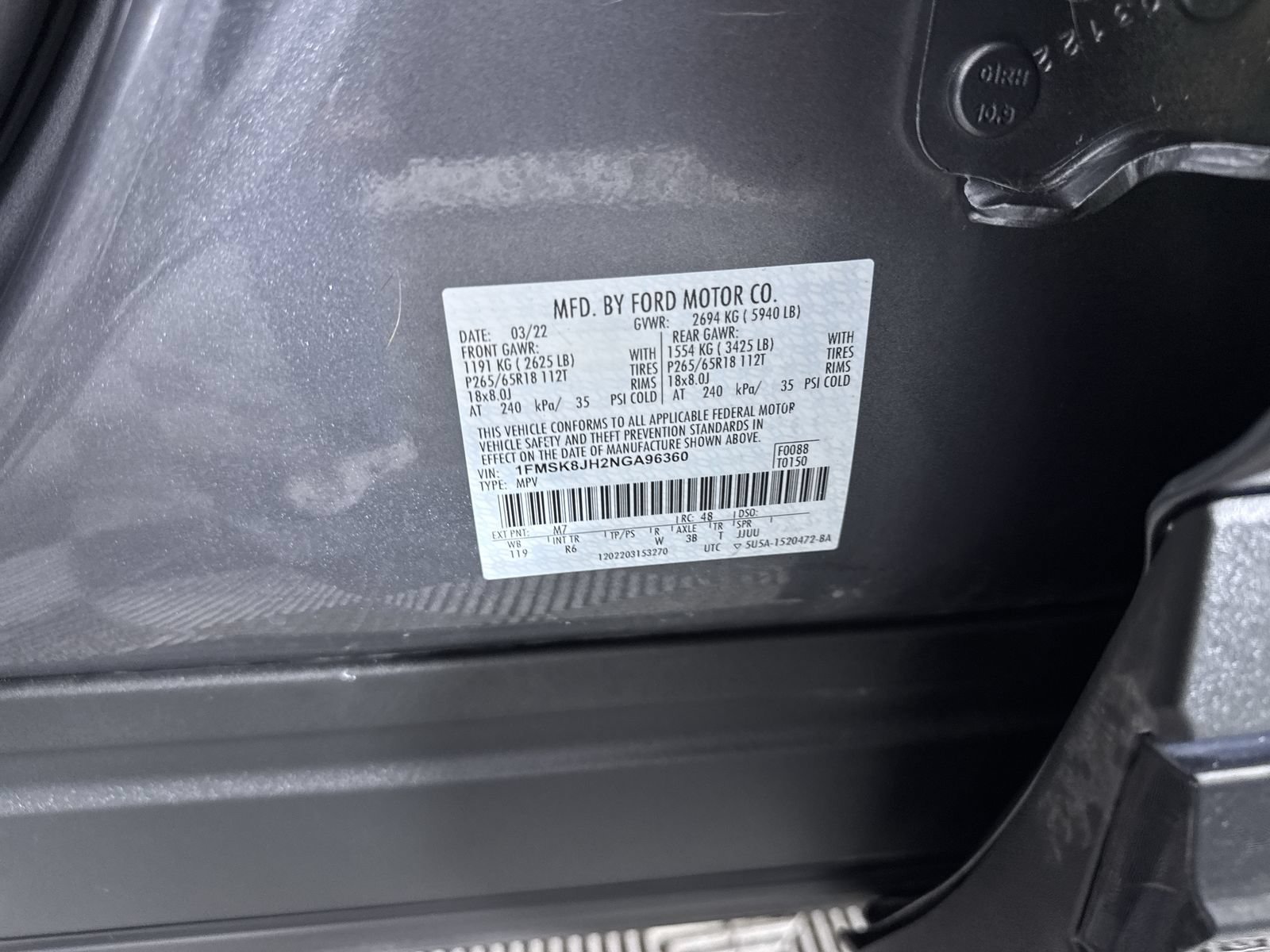 Used 2022 Carbonized Gray Metallic Ford Timberline image 12