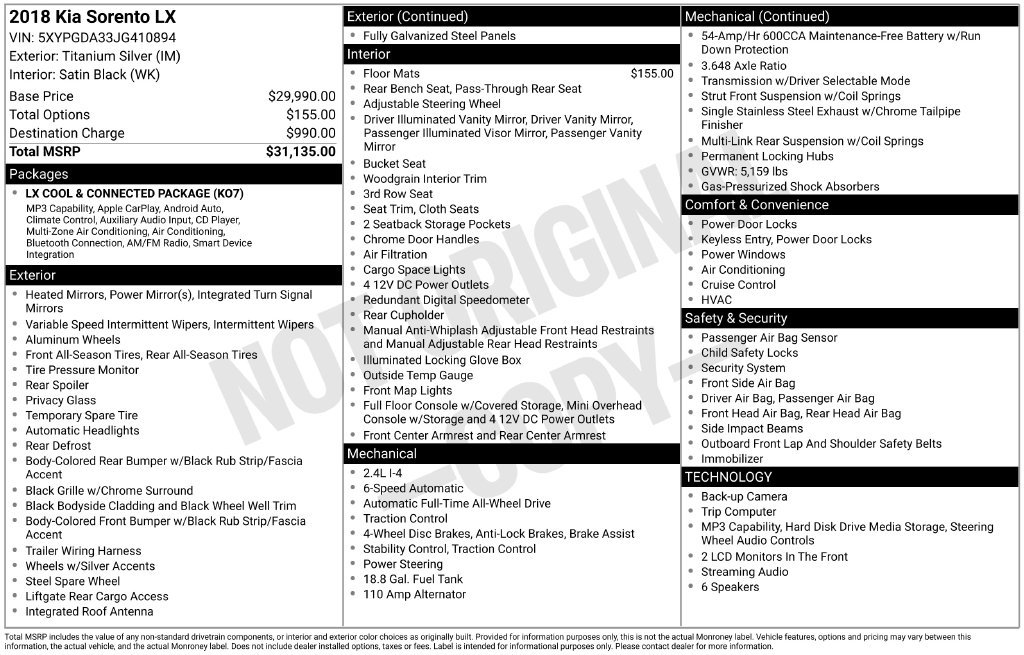 Used 2018 Silver Kia LX image 2