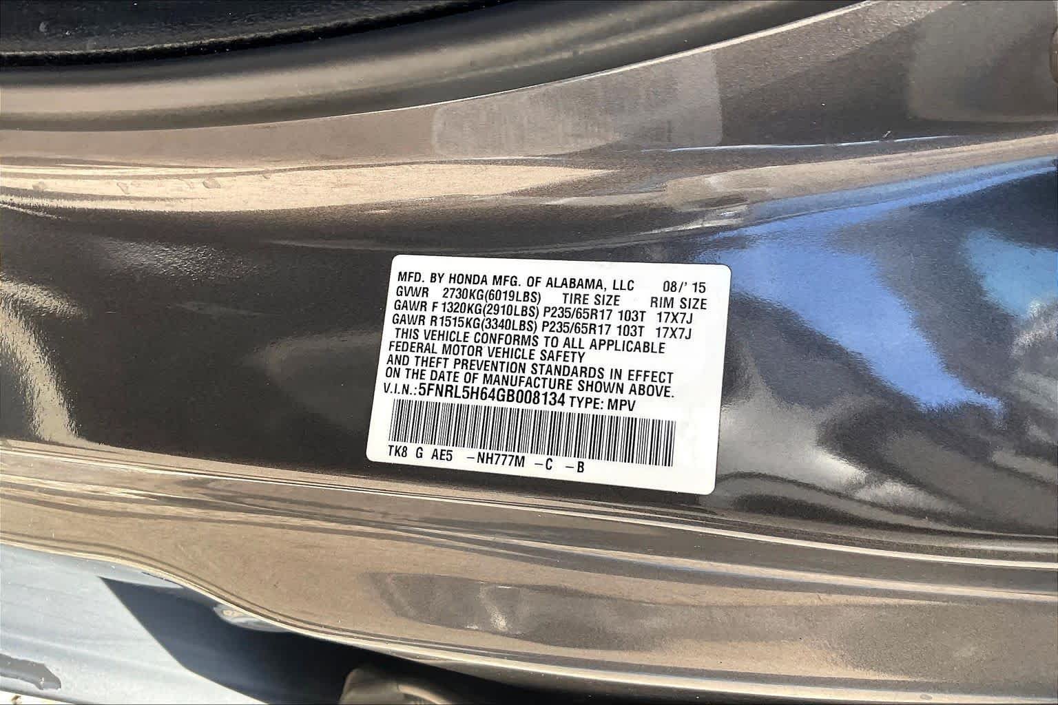 Used 2016 Lunar Silver Metallic Honda EX-L image 33