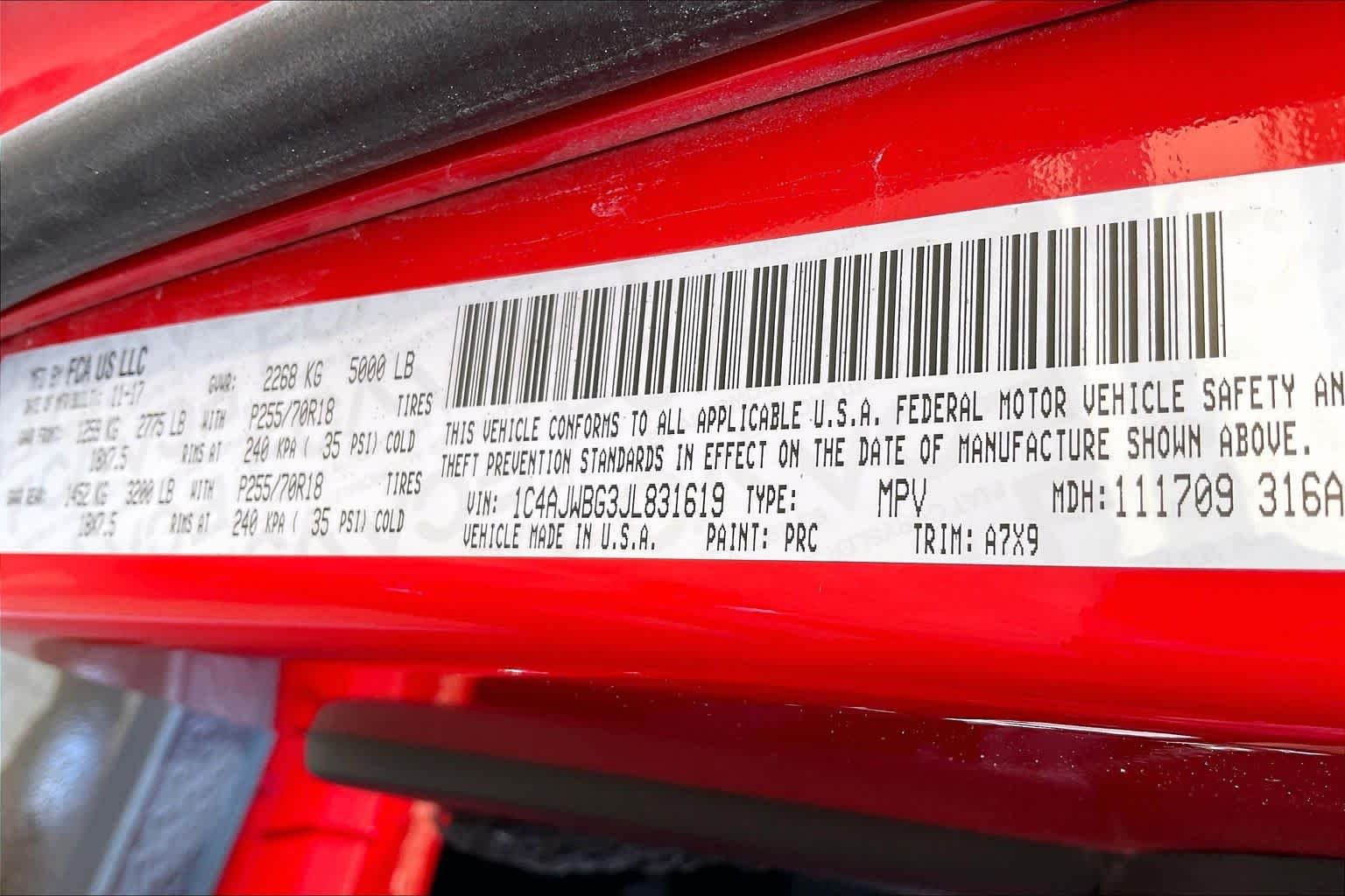 Used 2018 Firecracker Red Clearcoat Jeep Sahara image 32
