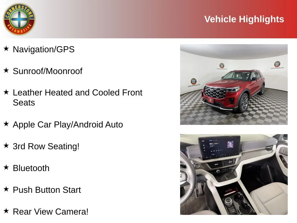 Used 2025 Ford Explorer Platinum with VIN 1FMWK8HC3SGC29361 for sale in Elk River, Minnesota