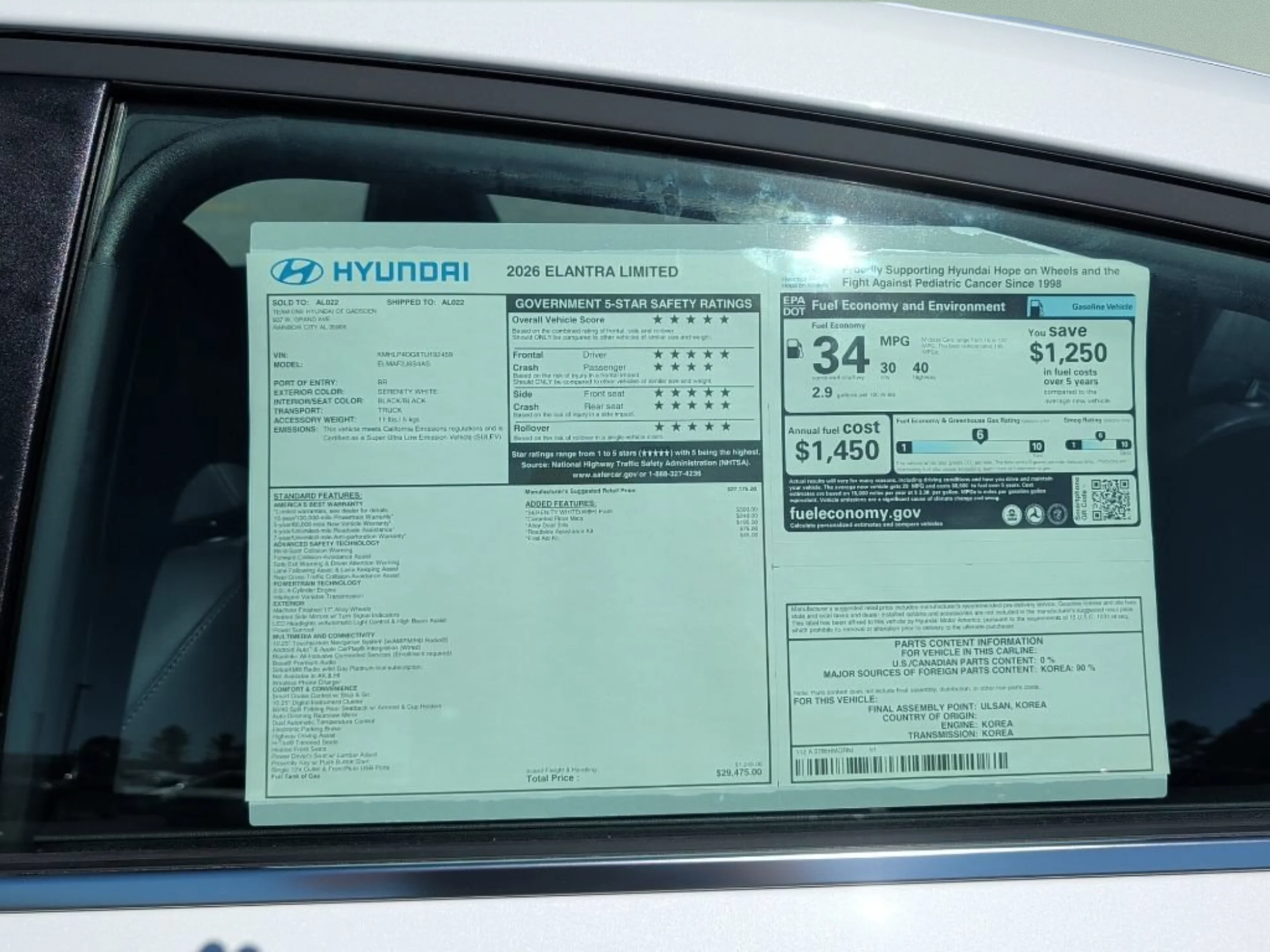 Used 2026 Serenity White Hyundai Limited image 10