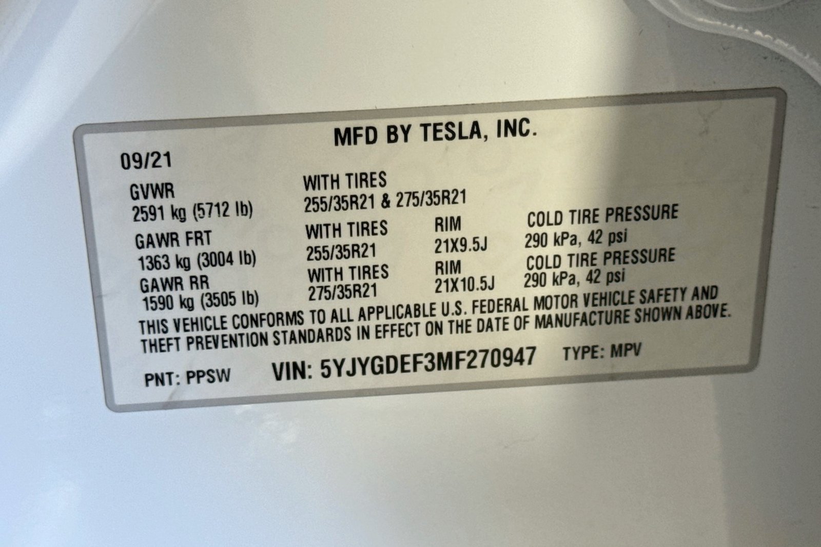 Used 2021 Pearl White Multi-Coat Tesla Performance image 30