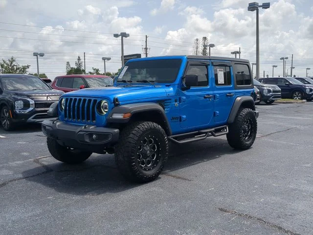 Certified Used 2021 Blue Jeep Unlimited Sport Altitude image 2