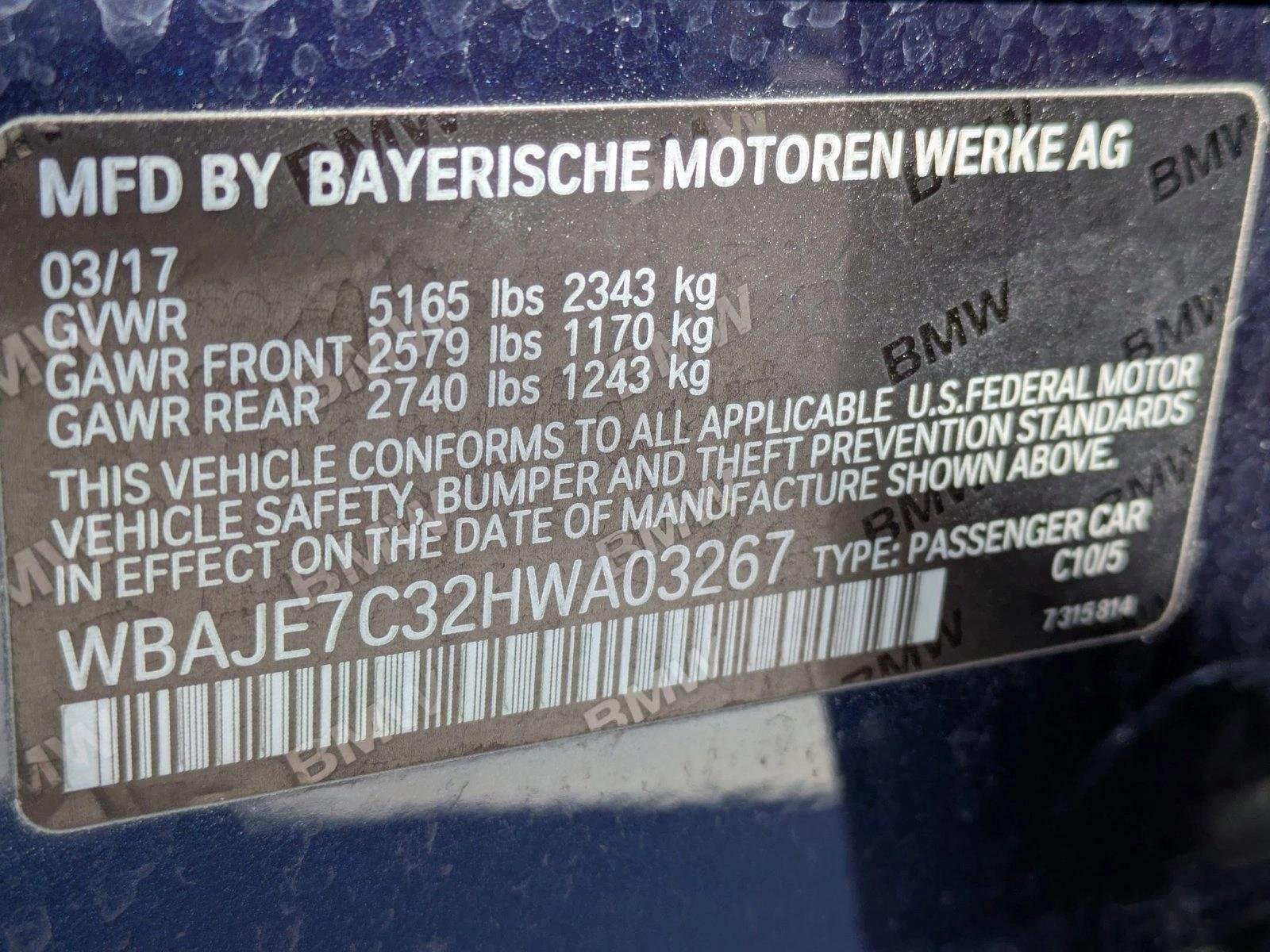 Used 2017 Mediterranean Blue Metallic BMW 540i xDrive image 16