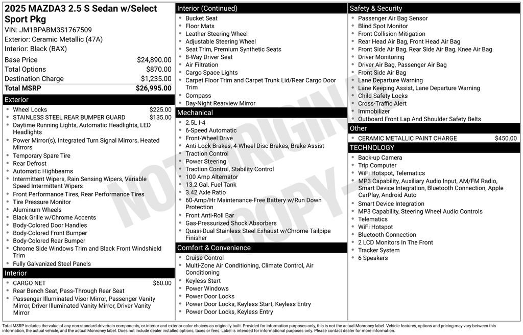 Certified Used 2025 Ceramic White Mazda 2.5 S Select Sport image 4