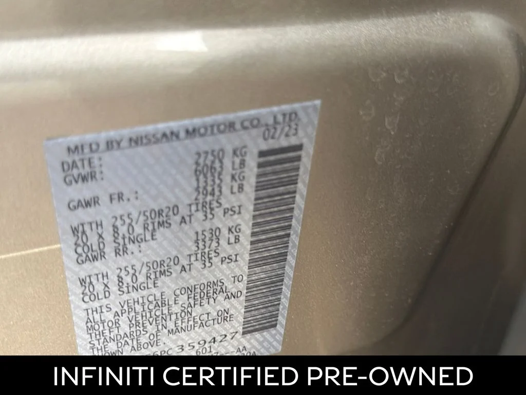 Certified Used 2023 Warm Titanium INFINITI Sensory image 8