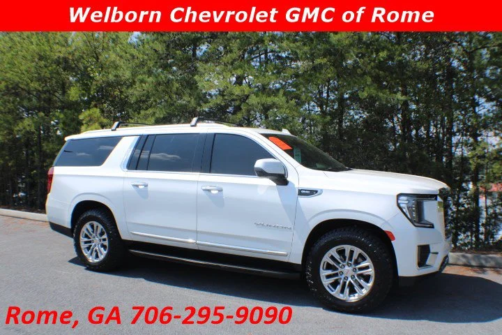 Used 2021 WHITE FROST TRICOAT GMC SLT image 1