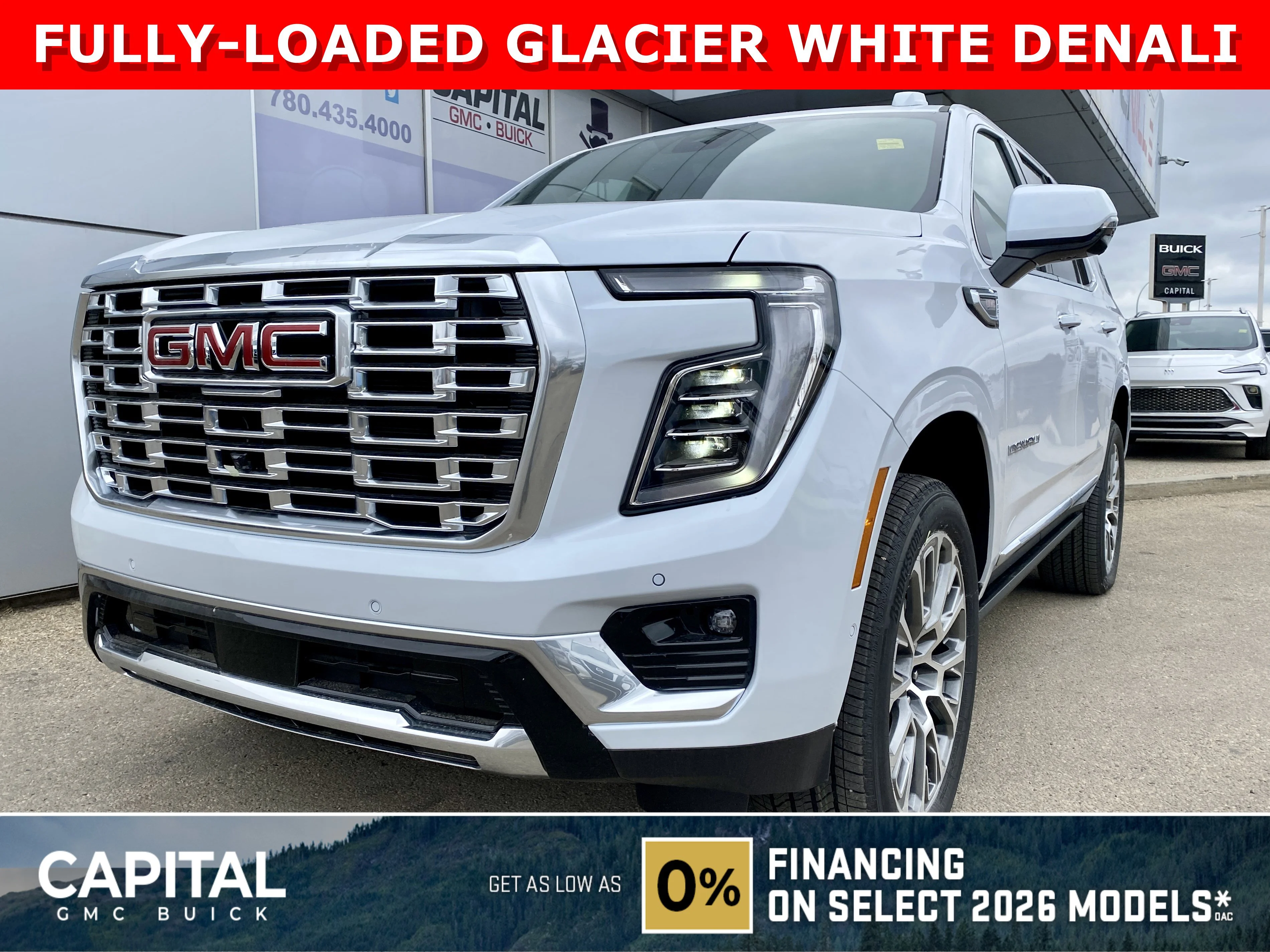 New 2026 GLACIER WHITE TRICOAT GMC Denali image 1