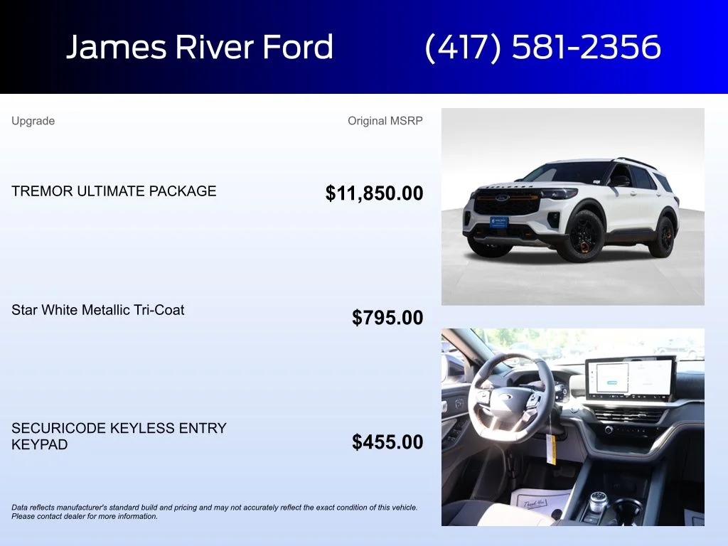 New 2026 Star White Metallic Tri-Coat Ford Tremor® image 5