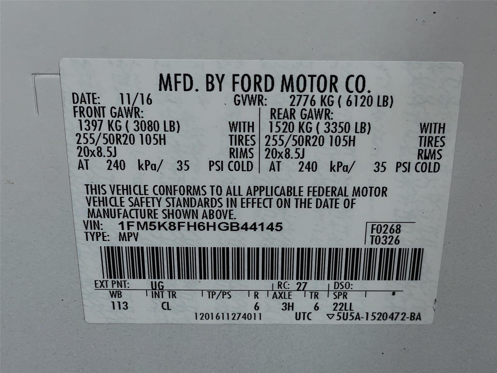 Used 2017 White Platinum Metallic Tri-Coat Ford Limited image 37