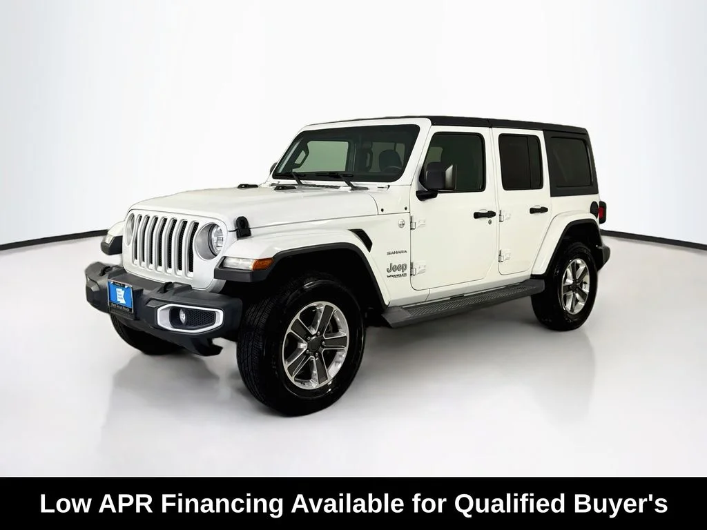 Used 2019 Bright White Clearcoat Jeep Unlimited Sahara image 3