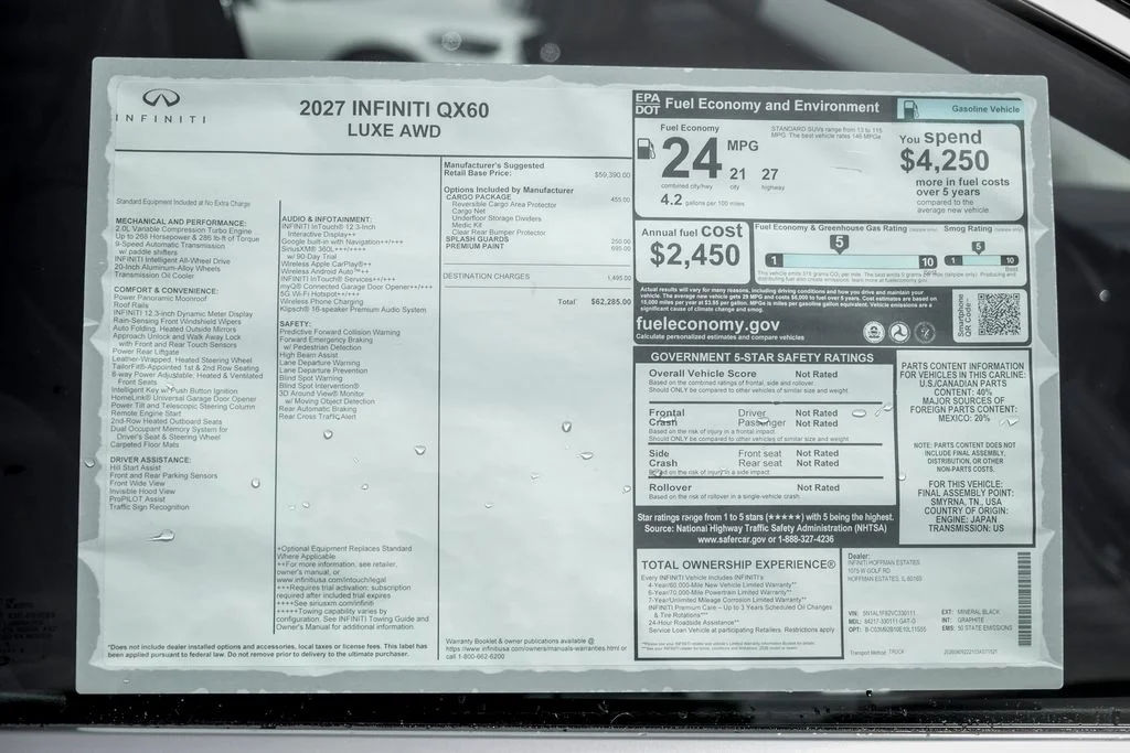 New 2027 MINERAL BLACK INFINITI Luxe AWD image 26
