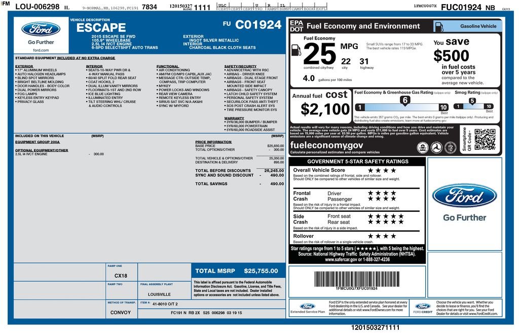 2015 Ford Escape's photo
