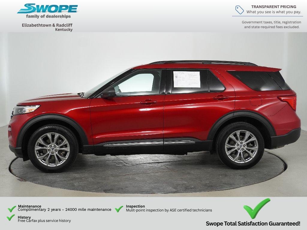 Used 2021 Rapid Red Metallic Tinted Clearcoat Ford XLT image 6