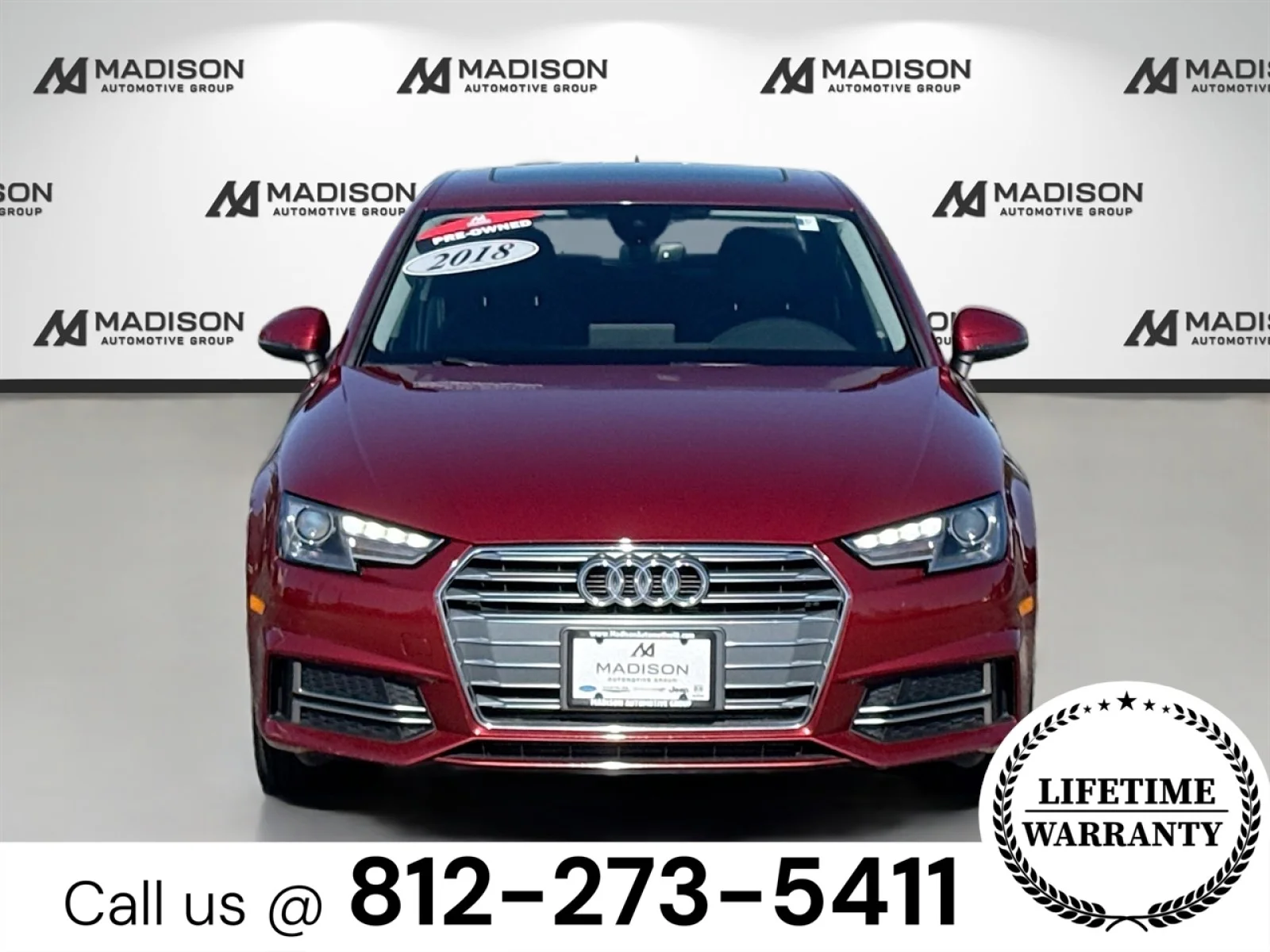Used 2018 Audi A4 Premium with VIN WAUKMAF47JN016260 for sale in Madison, IN
