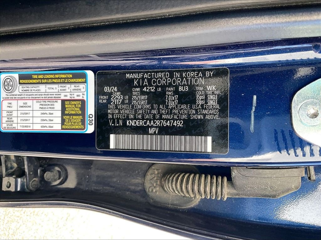 Used 2024 Dark Ocean Blue Kia EX image 32