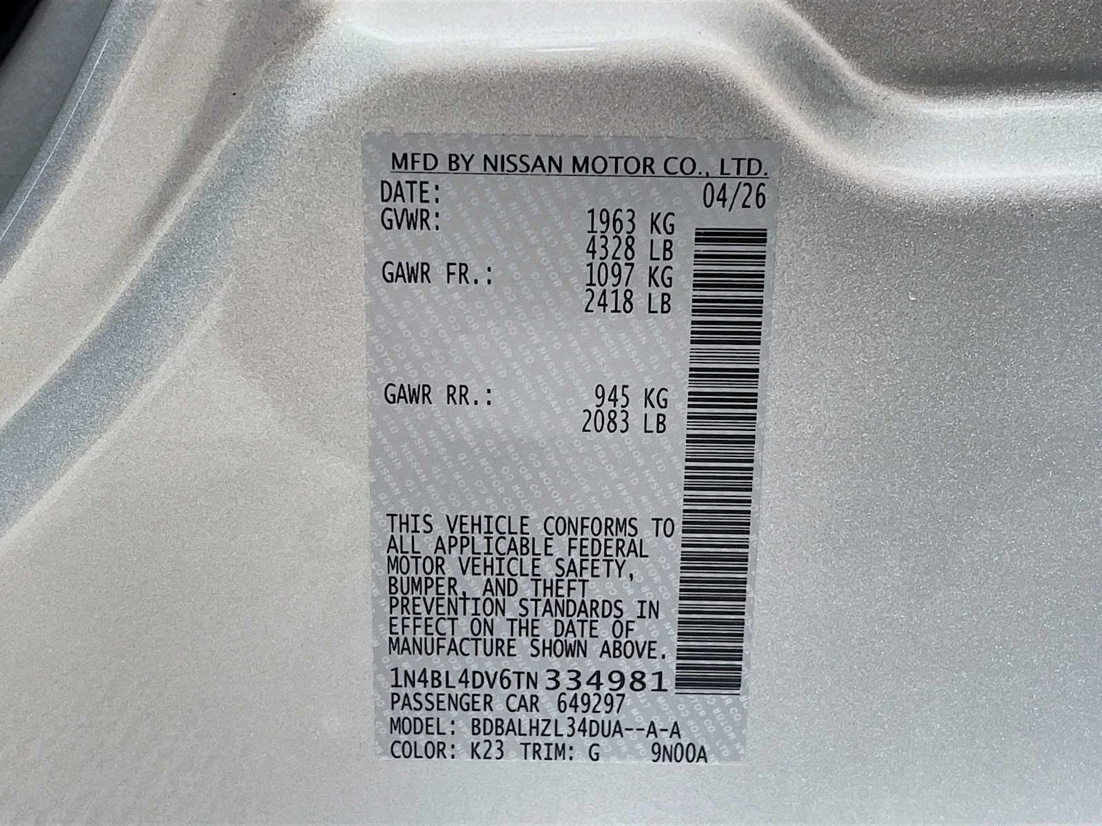 New 2026 Brilliant Silver Metallic Nissan SV image 6