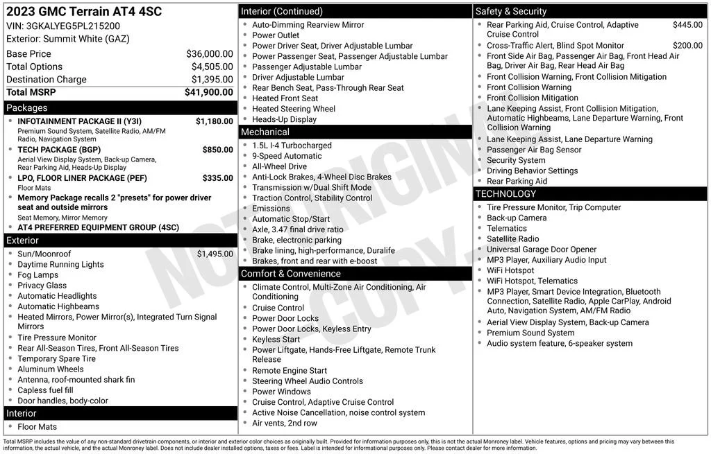 Used 2023 SUMMIT WHITE GMC AT4 image 1