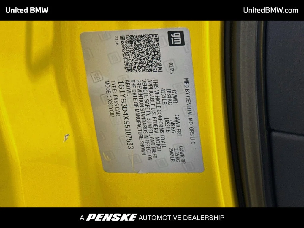Used 2025 Competition Yellow Chevrolet Stingray image 20