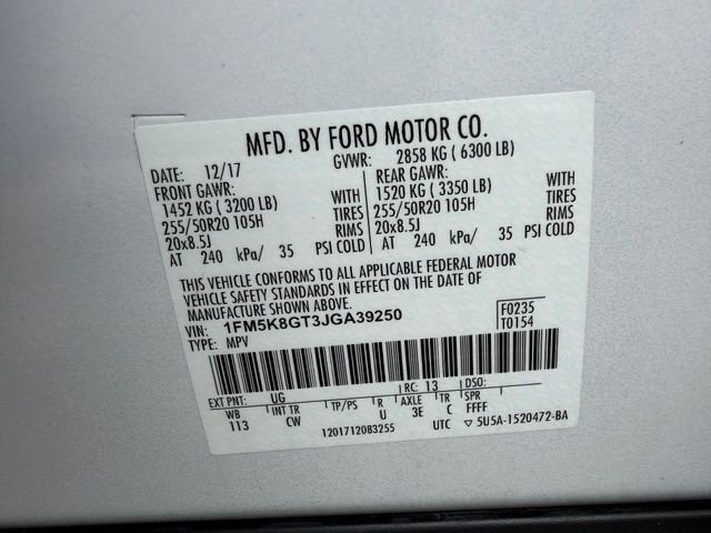 Certified Used 2018 White Platinum Clearcoat Metallic Ford Sport image 49
