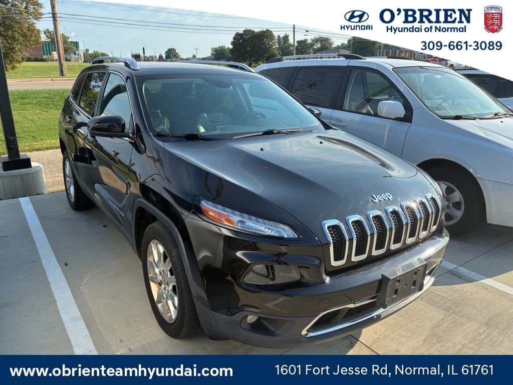 Used 2015 Brilliant Black Crystal Pearlcoat Jeep Limited image 1