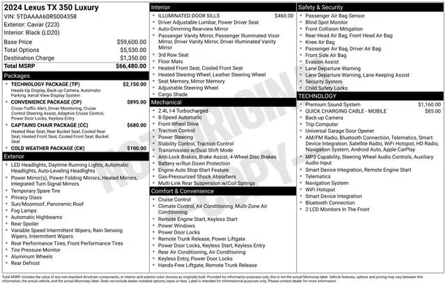 Used 2024 Black Lexus Luxury image 37