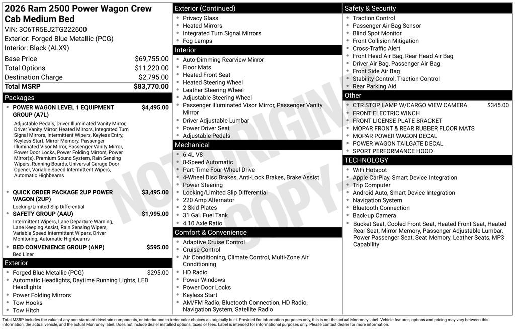 New 2026 Forged Blue Metallic Exterior Paint RAM Power Wagon image 21