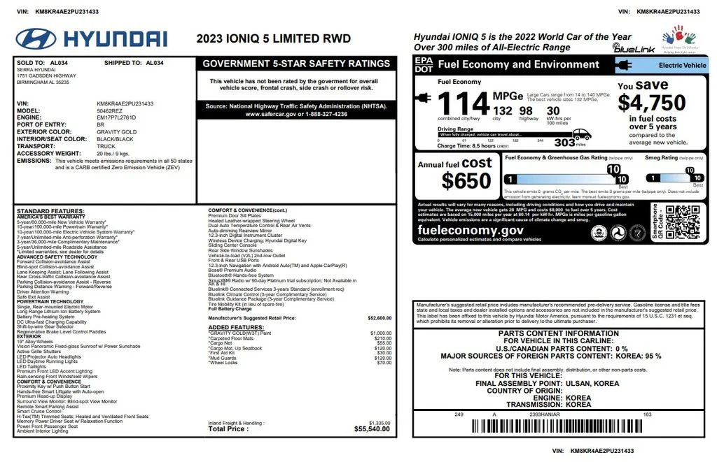 Certified Used 2023 Gold Hyundai Limited image 2