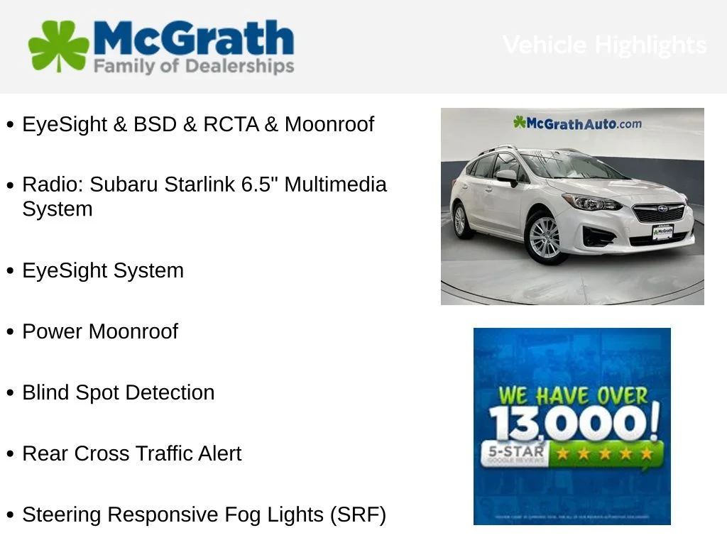 Used 2018 White Subaru 2.0i Premium image 3