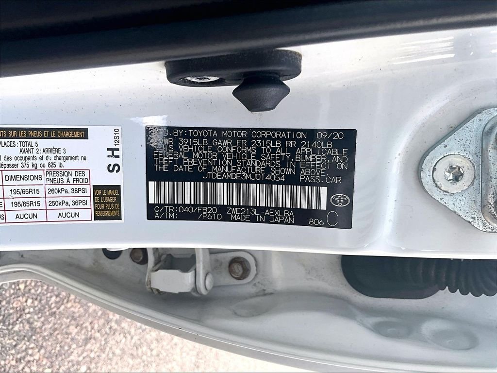 Certified Used 2021 White Toyota LE image 9