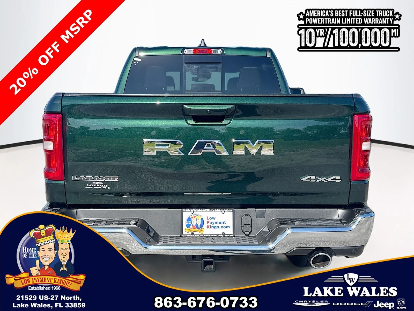 New 2026 Serrano-Green Metallic Exterior Paint RAM LARAMIE image 5